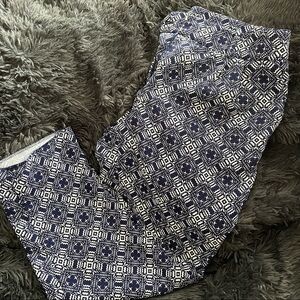 J Crew Navy Blue White Print Dress Pants